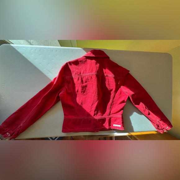 Vintage Red Denim Jacket Beverly Hills Polo Club Size M - Picture 4 of 16